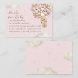 Begäran om Bear Girl Rosa Baby Shower Bok Tilläggskort