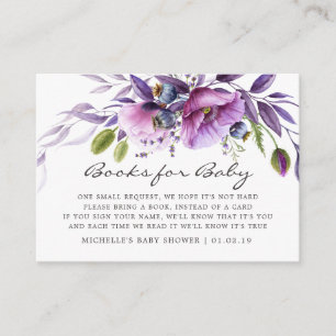 Begäran om bebisdusch för vattenfärgsviolett Blomm Tilläggskort