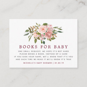 Begäran om blommigt  och burgundisk babyåda Bok Tilläggskort