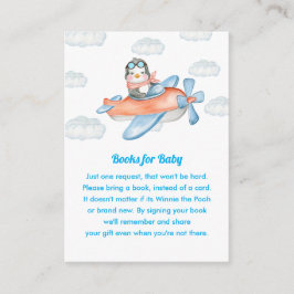 Begäran om Blue Baby Shower Penguin Animal Pilot B Tilläggskort