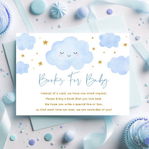 Begäran om Blue Boy Cloud Stars Baby Sprinkle Bok Tilläggskort