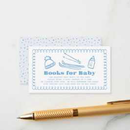 Begäran om Blue Hand Drawn Ski Baby Bok Tilläggskort