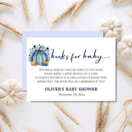 Begäran om Blue Little Pumpkin Pojke Shower Bok Tilläggskort
