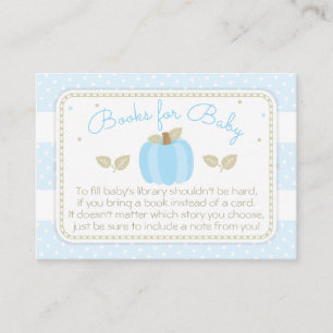 Begäran om Blue Pumpkin Baby Shower Bok Tilläggskort