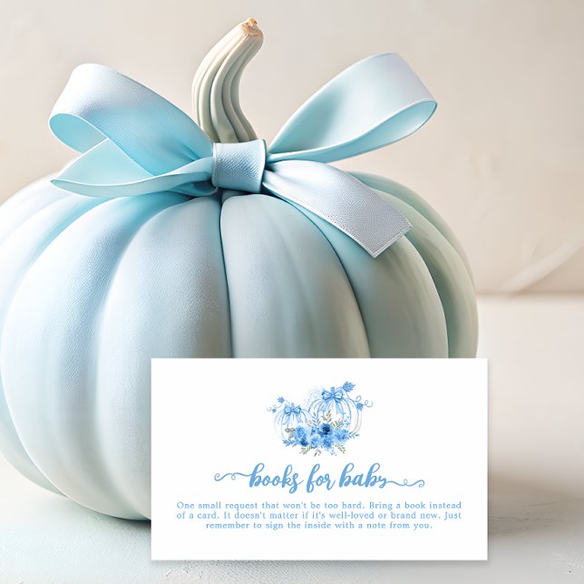 Begäran om Blue Pumpkin Bow Boy Shower Bok Tilläggskort (Skapare uppladdad)