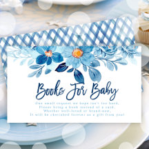 Begäran om Blue Watercolor Baby Shower Bok