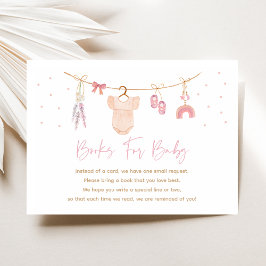Begäran om Boho Baby Clothesline Baby Shower Bok Tilläggskort