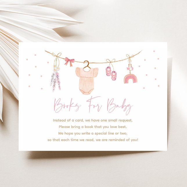 Begäran om Boho Baby Clothesline Baby Shower Bok Tilläggskort (Skapare uppladdad)