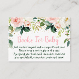 Begäran om Boho Blommigt Rosa Guld Baby Shower Bok Tilläggskort