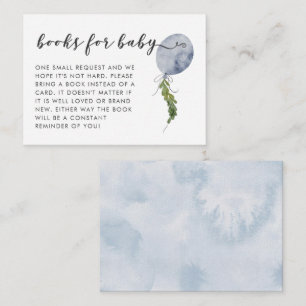 Begäran om Boho Blue Balloon Baby Shower Bok Tilläggskort