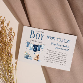 Begäran om Boho Clothesline Blue Boy Shower Bok Tilläggskort