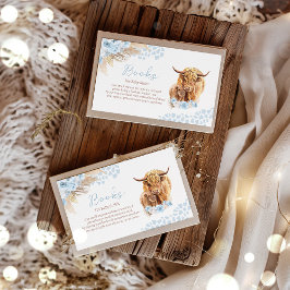 Begäran om Boho Cow Pampas Grass Baby Shower Bok Tilläggskort