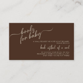 Begäran om Boho könsneutralt brun babydusch Bok Tilläggskort