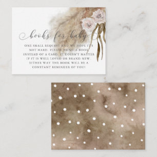 Begäran om Boho Pampas Grass Rosa Baby Shower Bok Tilläggskort