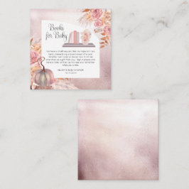 Begäran om Boho Rosa Pumpkin Baby Shower Bok Tilläggskort