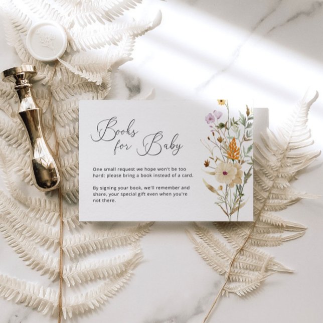 Begäran om Boho WildblomBaby Shower Bok Tilläggskort (Skapare uppladdad)
