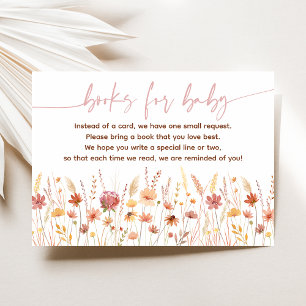 Begäran om Boho WildblommBaby Shower Bok Tilläggskort