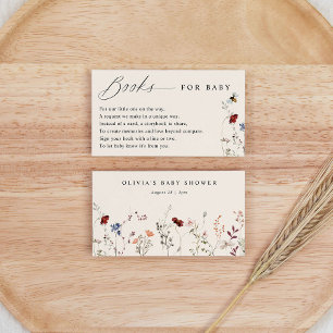 Begäran om Boho WildblommBees Baby Shower Bok Tilläggskort