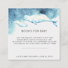 Begäran om bok | Baby Beluga Baby Shower Insert Tilläggskort