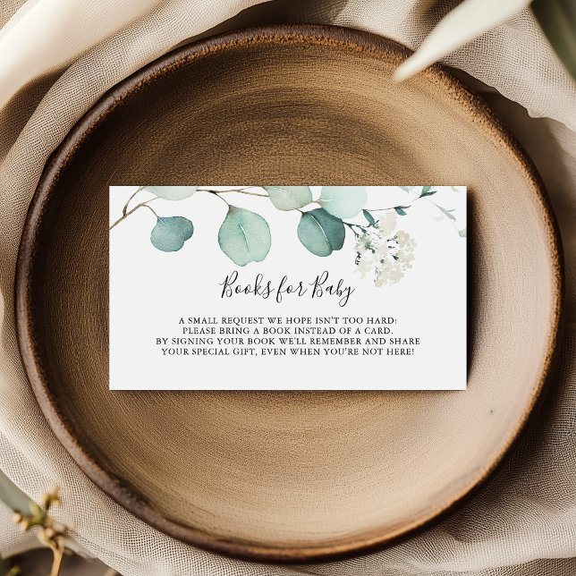 Begäran om Bok-babyskor för sommarGrönt Eucalyptus Tilläggskort (Skapare uppladdad)