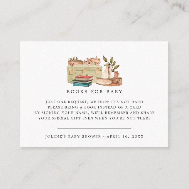 Begäran om bok | Boho Nursery Baby Shower Tilläggskort (Framsida)