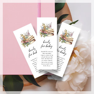Begäran om bok   Bookmark Baby Shower-kuvert-kort Mini Visitkort