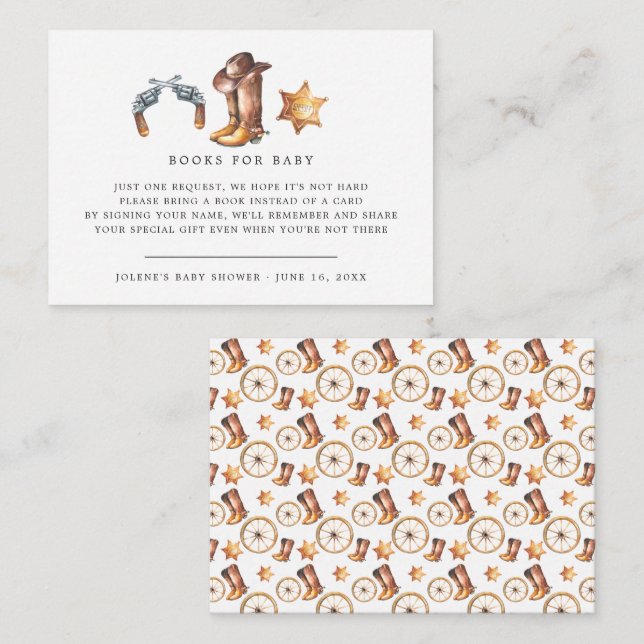 Begäran om bok | Cowboy Land Western Tilläggskort (Fram/baksida)