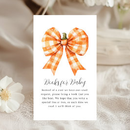 Begäran om bok | Fall Orange Bow Baby Shower Tilläggskort