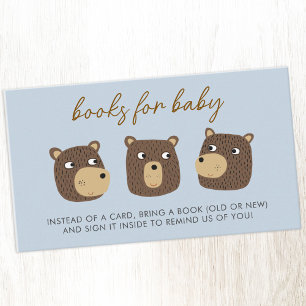 Begäran om bok för baby shower för lilla björnunge tilläggskort