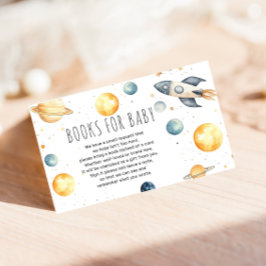 Begäran om Bok för Cute Rymden Starry Baby Shower Tilläggskort