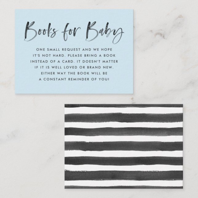 Begäran om Bok för Modern Blue Baby Shower Tilläggskort (Fram/baksida)