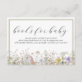 Begäran om Bok för vår WildblomBaby Shower Tilläggskort
