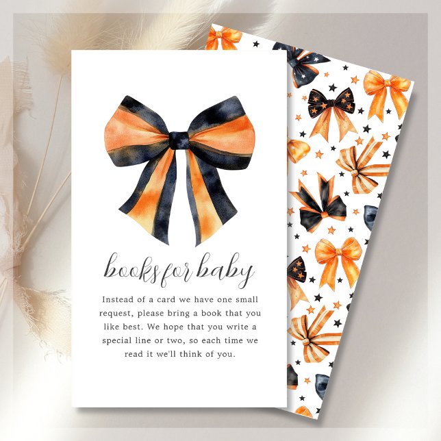 Begäran om bok | Halloween Coquette Bow Baby Showe Tilläggskort (Skapare uppladdad)