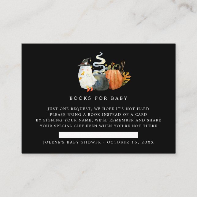 Begäran om bok | Halloween Ghost Baby Shower Tilläggskort (Framsida)