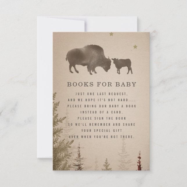Begäran om Bok i Cactus Buffalo Rustic Baby Shower Inbjudningar (Framsida)
