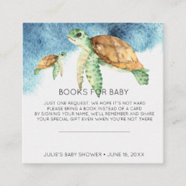 Begäran om bok | Infoga Sea Turtle Baby Shower Tilläggskort