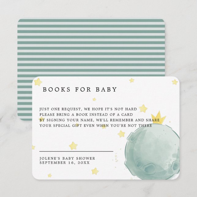 Begäran om bok | Le Petit Prince Baby Shower Tilläggskort (Fram/baksida)