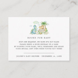 Begäran om bok | Little Dinosaur Baby Shower Tilläggskort