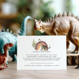 Begäran om bok   Little Dinosaur Baby Shower Tilläggskort