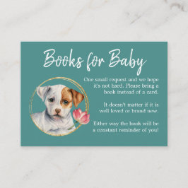 Begäran om bok | Puppy Hund Baby Shower Tilläggskort
