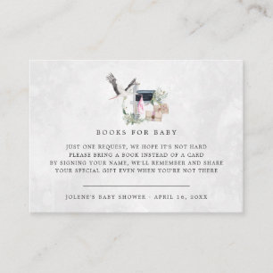 Begäran om bok Stork Delivery Baby Shower Tilläggskort