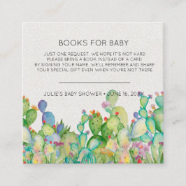 Begäran om bok | Vattenfärgsfärgad Cacti Baby Show Tilläggskort