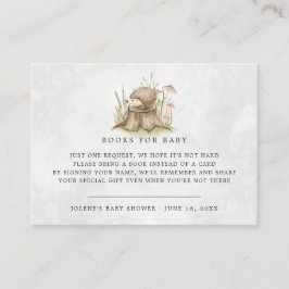Begäran om bok | Woodland Hedgehog Baby Shower Tilläggskort