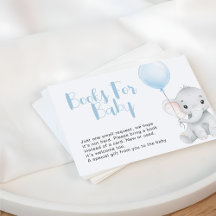 Begäran om Bokar för Soft Blue Elephant Baby Showe