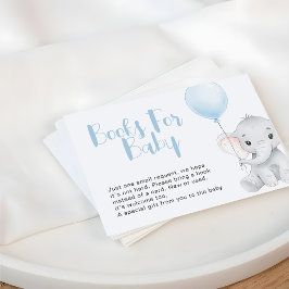 Begäran om Bokar för Soft Blue Elephant Baby Showe Anteckningskort