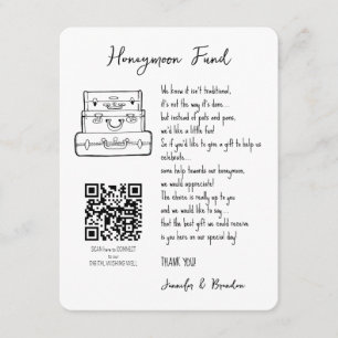 Begäran om bröllop QR CODE för Honeymånfond Tilläggskort