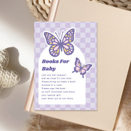 Begäran om Butterfly Lavender Baby Shower Bok Tilläggskort