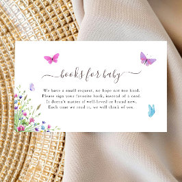 Begäran om Butterfly WildblomBaby Shower Bok Tilläggskort