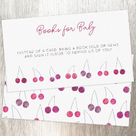Begäran om Cherry Baby Shower Bok Tilläggskort