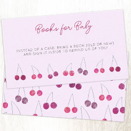Begäran om Cherry Rosa Baby Shower Bok Tilläggskort